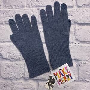 Halogen Cashmere Gloves in Blue Shadow Heather